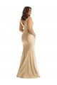 Silk like Satin V-Back Long V-Neck Mermaid Formal Plus Size Evening Gown / Prom Dress / Bridesmaid Dress Plymouth