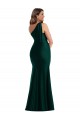 Silk like Satin Long One Shoulder Ever Green Mermaid Formal Plus Size Evening Gown / Prom Dress / Bridesmaid Dress Plymouth