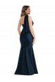 Silk like Satin Long One Shoulder Dark Navy Mermaid Formal Plus Size Evening Gown / Prom Dress / Bridesmaid Dress Plymouth