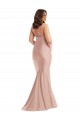 Silk like Satin Open Back Long Halter Neck Mermaid Formal Plus Size Evening Gown / Prom Dress / Bridesmaid Dress Plymouth