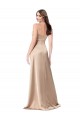 Silk like Satin Low Back Long Spaghetti Straps Champagne Pink A-Line Formal Evening Gown / Prom Dress / Bridesmaid Dress Plymouth