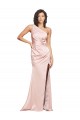 Silk like Satin Low Back Long One Shoulder Sheath Formal Evening Gown / Prom Dress / Bridesmaid Dress Plymouth
