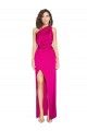 Silk like Satin Long One Shoulder Fuchsia Sheath Formal Evening Gown / Prom Dress / Bridesmaid Dress Plymouth