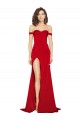 Silk like Satin Long Off the Shoulder Red A-Line Formal Evening Gown / Prom Dress / Bridesmaid Dress Plymouth