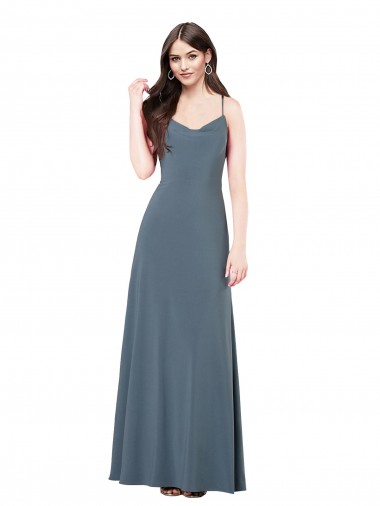 Spandex Low Back Long V-Neck A-Line Prom Dress / Bridesmaid Dress Plymouth