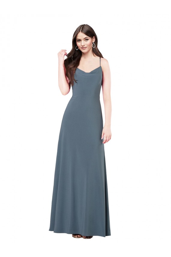 Spandex Low Back Long V-Neck A-Line Prom Dress / Bridesmaid Dress Plymouth