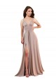 Spandex Low Back Long V-Neck A-Line Black Tie Evening Gown / Prom Dress / Bridesmaid Dress Plymouth