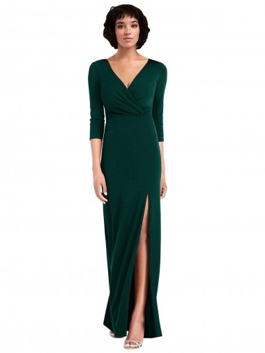 Spandex V-Back Long V-Neck Trumpet Formal Evening Gown / Prom Dress / Bridesmaid Dress Plymouth