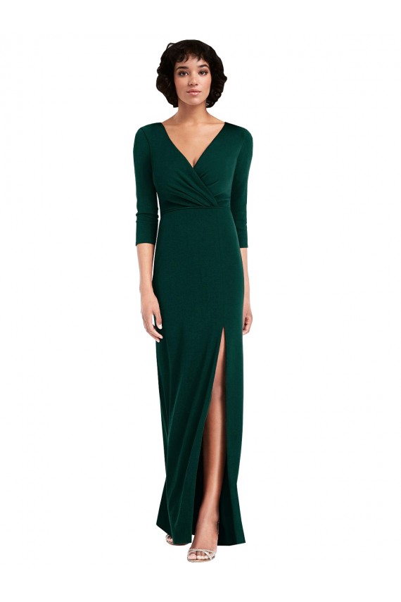 Spandex V-Back Long V-Neck Trumpet Formal Evening Gown / Prom Dress / Bridesmaid Dress Plymouth