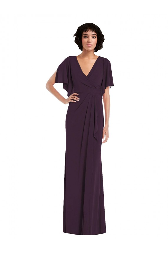 Spandex Long V-Neck Sheath Formal Evening Gown / Prom Dress / Bridesmaid Dress Plymouth