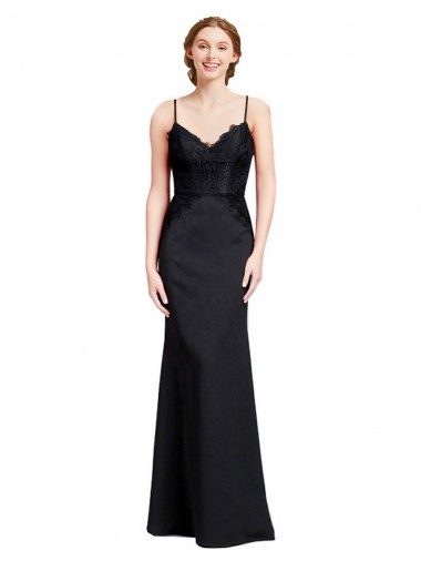 Stretch Crepe Low Back Long Spaghetti Straps Mermaid Prom Dress / Bridesmaid Dress Plymouth