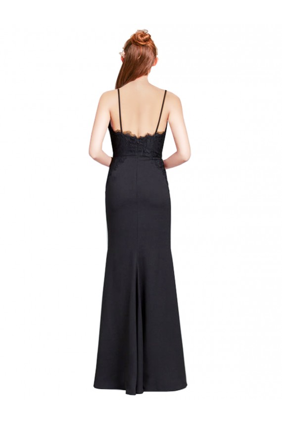 Stretch Crepe Low Back Long Spaghetti Straps Mermaid Prom Dress / Bridesmaid Dress Plymouth