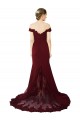 Stretch Crepe & Lace V-Back Sweep Train Off the Shoulder Mermaid Formal Evening Gown / Prom Dress / Bridesmaid Dress Plymouth