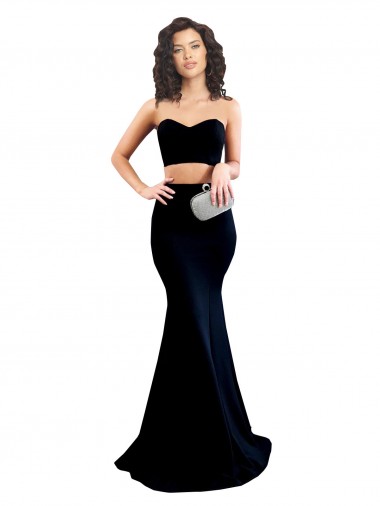 Stretch Crepe Low Back Long High Neck Mermaid Formal Evening Gown / Prom Dress / Bridesmaid Dress Plymouth