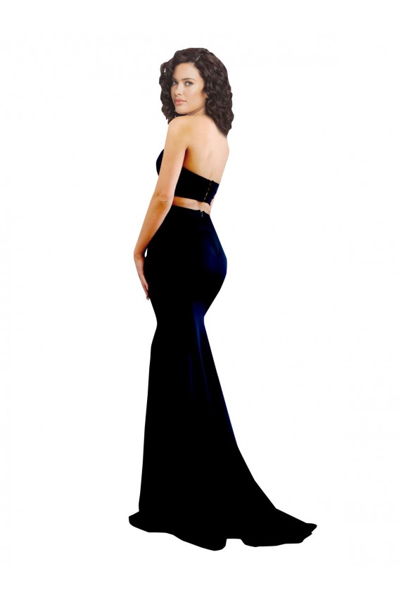 Stretch Crepe Low Back Long High Neck Mermaid Formal Evening Gown / Prom Dress / Bridesmaid Dress Plymouth
