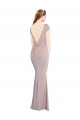 Stretch Crepe Tie Back Long Boat Neck Mermaid Formal Evening Gown / Prom Dress / Bridesmaid Dress Plymouth