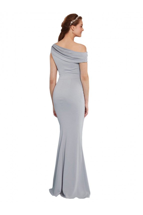 Stretch Crepe Long One Shoulder Grey Mermaid Formal Dress / Bridesmaid Dress Plymouth