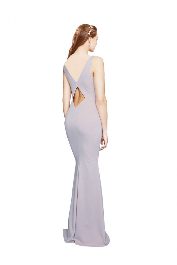 Stretch Crepe Keyhole Back Long V-Neck Mermaid Formal Evening Gown / Prom Dress / Bridesmaid Dress Plymouth