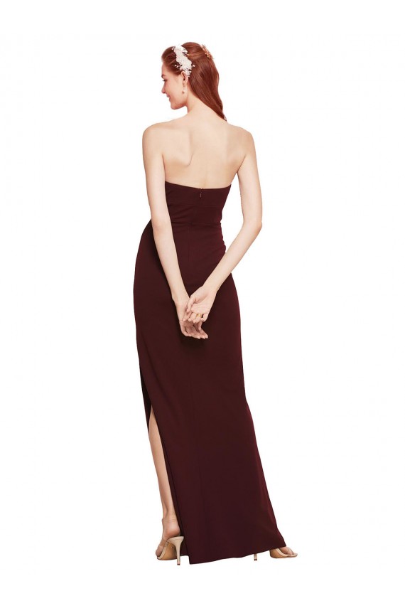 Stretch Crepe Long Strapless Sheath Formal Evening Gown / Prom Dress / Bridesmaid Dress Plymouth