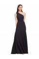 Stretch Crepe Long One Shoulder Dark Navy A-Line Formal Evening Gown / Prom Dress / Bridesmaid Dress Plymouth