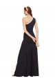 Stretch Crepe Long One Shoulder Dark Navy A-Line Formal Evening Gown / Prom Dress / Bridesmaid Dress Plymouth