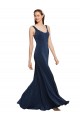 Stretch Crepe Low Back Long Round Neck A-Line Prom Dress / Bridesmaid Dress Plymouth