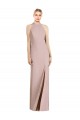 Stretch Crepe Open Back Long Halter Neck Trumpet Semi Formal Evening Dress / Bridesmaid Dress Plymouth