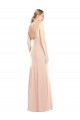 Stretch Crepe Open Back Long Bateau Neck Nude Trumpet Semi Formal Evening Dress / Prom Dress / Bridesmaid Dress Plymouth