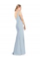 Stretch Crepe Low Back Long V-Neck Trumpet Bridesmaid Dress / Formal Dress Plymouth