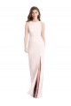 Stretch Crepe Open Back Long Bateau Neck Pink Trumpet Semi Formal Evening Dress / Prom Dress / Bridesmaid Dress Plymouth
