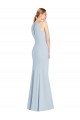 Stretch Crepe Keyhole Back Long Halter Neck Trumpet Semi Formal Evening Dress / Prom Dress / Bridesmaid Dress Plymouth