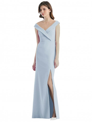 Stretch Crepe Long Off the Shoulder A-Line Black Tie Evening Gown / Bridesmaid Dress Plymouth