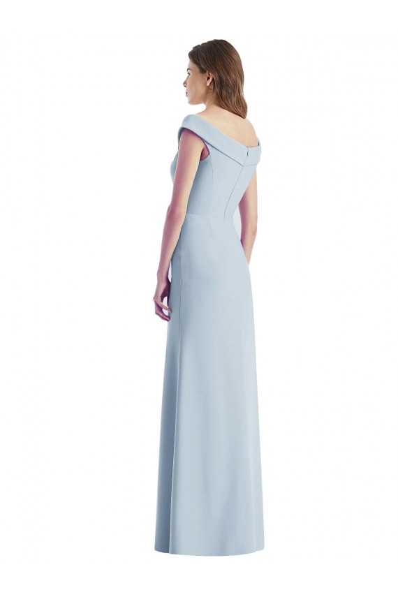Stretch Crepe Long Off the Shoulder A-Line Black Tie Evening Gown / Bridesmaid Dress Plymouth