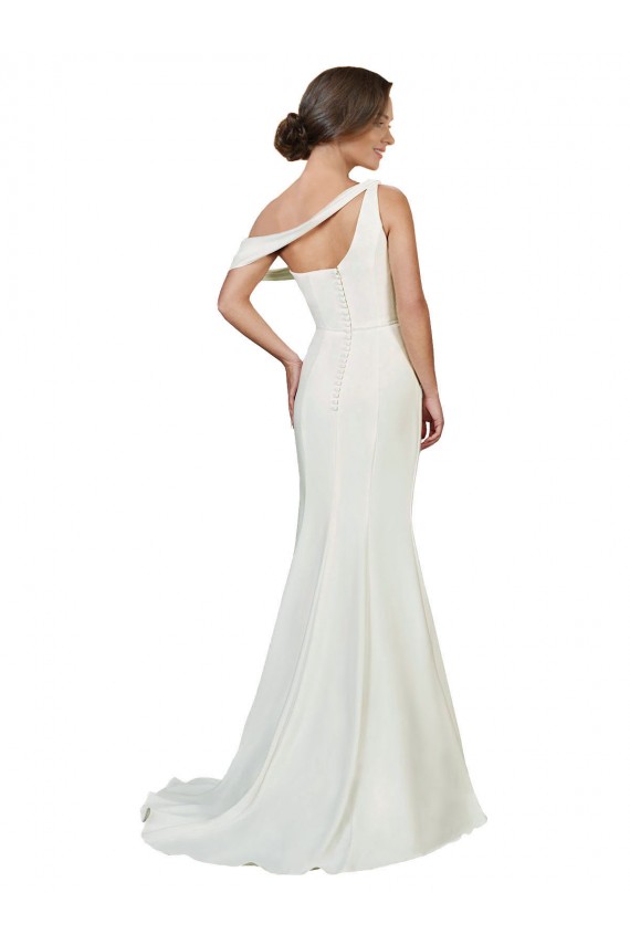 Stretch Crepe Sweep Train One Shoulder Sheath Formal Evening Gown / Prom Dress / Bridesmaid Dress Plymouth