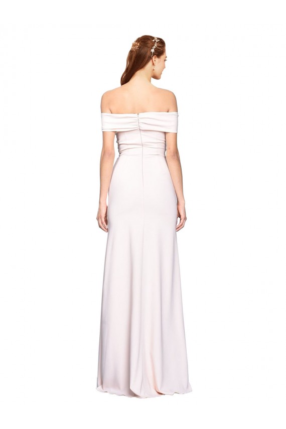 Stretch Crepe Long Off the Shoulder White Mermaid Formal Dress / Bridesmaid Dress Plymouth