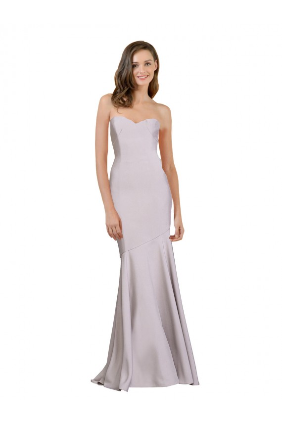 Stretch Crepe Long Strapless Arctic Lilac Mermaid Prom Dress / Bridesmaid Dress Plymouth