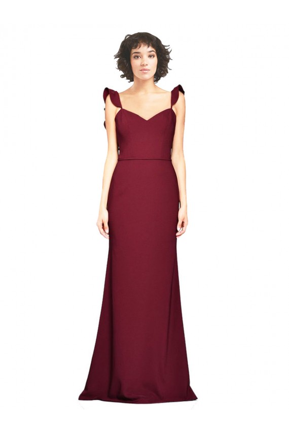Stretch Crepe Long Strapless Burgundy Mermaid Prom Dress / Bridesmaid Dress Plymouth
