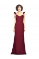 Stretch Crepe Long Strapless Burgundy Mermaid Prom Dress / Bridesmaid Dress Plymouth