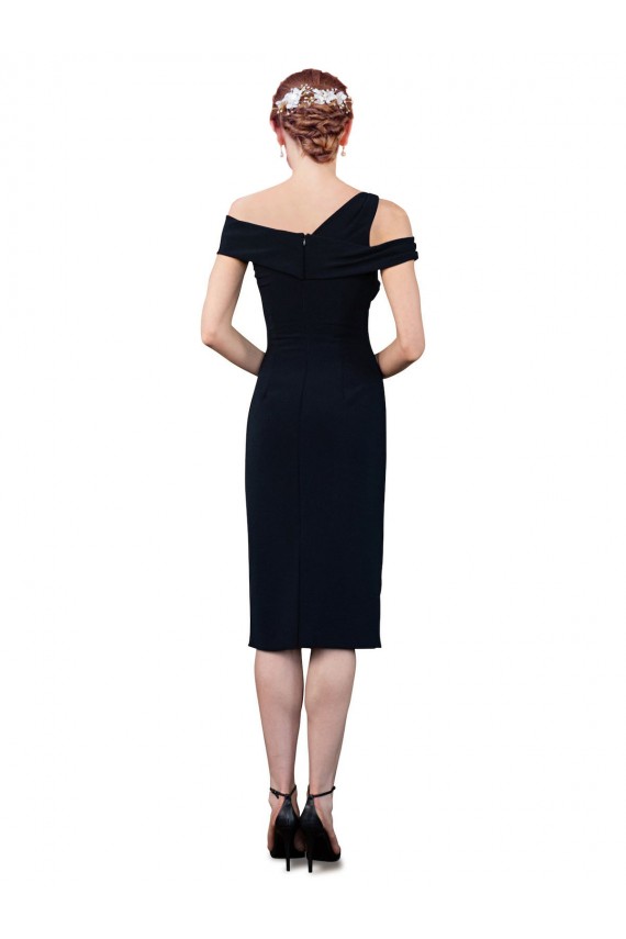 Stretch Crepe Cocktail Length Off the Shoulder Mermaid Formal Evening Gown / Prom Dress / Bridesmaid Dress Plymouth