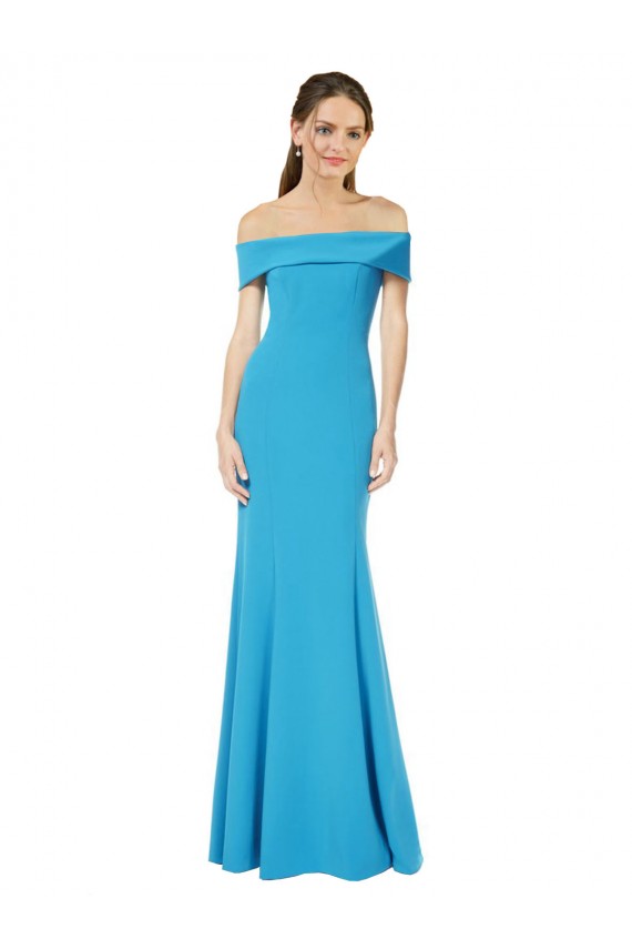 Stretch Crepe Long Off the Shoulder Sheath Formal Dress / Bridesmaid Dress Plymouth
