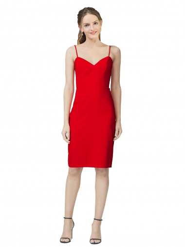 Stretch Crepe Cocktail Length Sweetheart Sheath Formal Evening Gown / Prom Dress / Bridesmaid Dress Plymouth