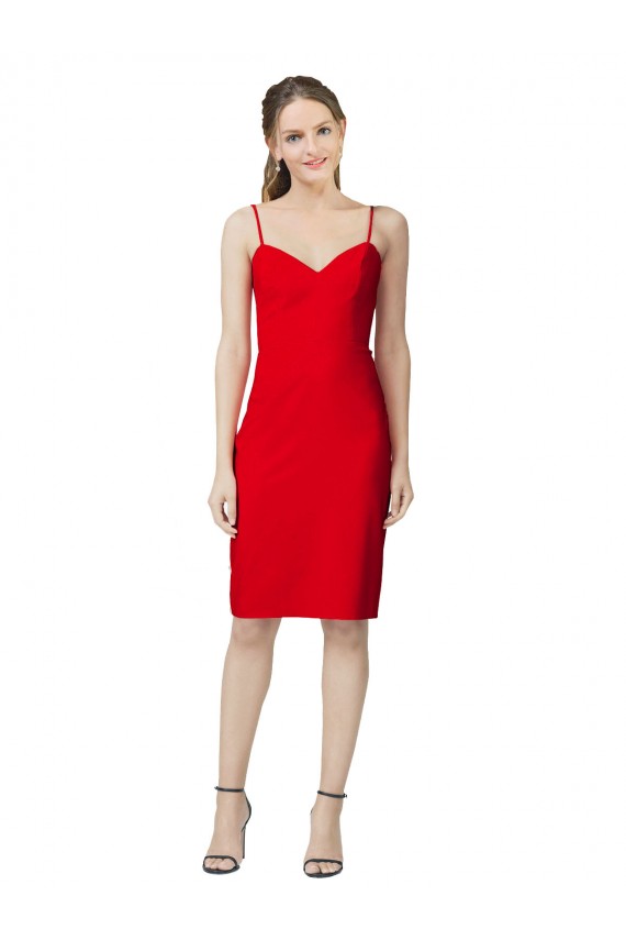 Stretch Crepe Cocktail Length Sweetheart Sheath Formal Evening Gown / Prom Dress / Bridesmaid Dress Plymouth