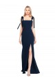 Stretch Crepe Low Back Long Spaghetti Straps Trumpet Semi Formal Evening Dress / Prom Dress / Bridesmaid Dress Plymouth