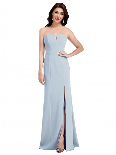 Stretch Crepe Low Back Long V-Neck Trumpet Bridesmaid Dress / Evening Dress Plymouth