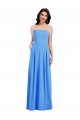 Stretch Crepe Low Back Long Strapless Peacock Blue Trumpet Semi Formal Evening Dress / Prom Dress / Bridesmaid Dress Plymouth