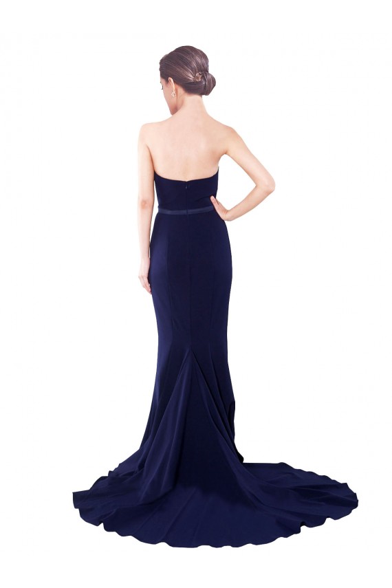 Stretch Crepe Low Back Sweep Train Sweetheart Mermaid Semi Formal Evening Dress / Prom Dress / Bridesmaid Dress Plymouth