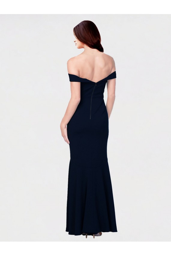 Stretch Crepe Low Back Long Off the Shoulder Mermaid Formal Dress / Bridesmaid Dress Plymouth