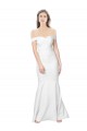 Stretch Crepe Low Back Long Off the Shoulder Mermaid Formal Dress / Bridesmaid Dress Plymouth