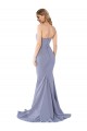 Stretch Crepe Low Back Long Sweetheart Smoke Blue Mermaid Formal Evening Gown / Prom Dress / Bridesmaid Dress Plymouth