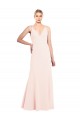 Stretch Crepe V-Back Long V-Neck Pink A-Line Formal Evening Gown / Prom Dress / Bridesmaid Dress Plymouth